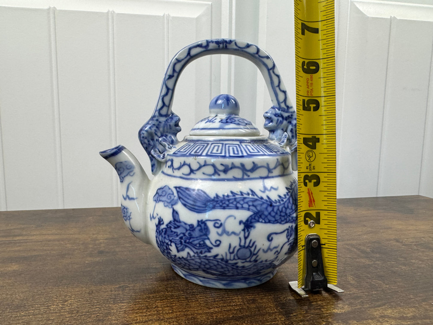 Cobalt and White Tea Pot with Lid