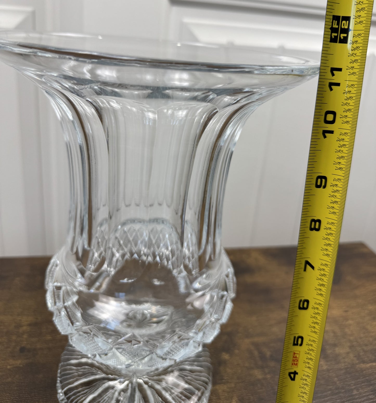 Waterford Cut Crystal Footed Trumpet/Flared Vase