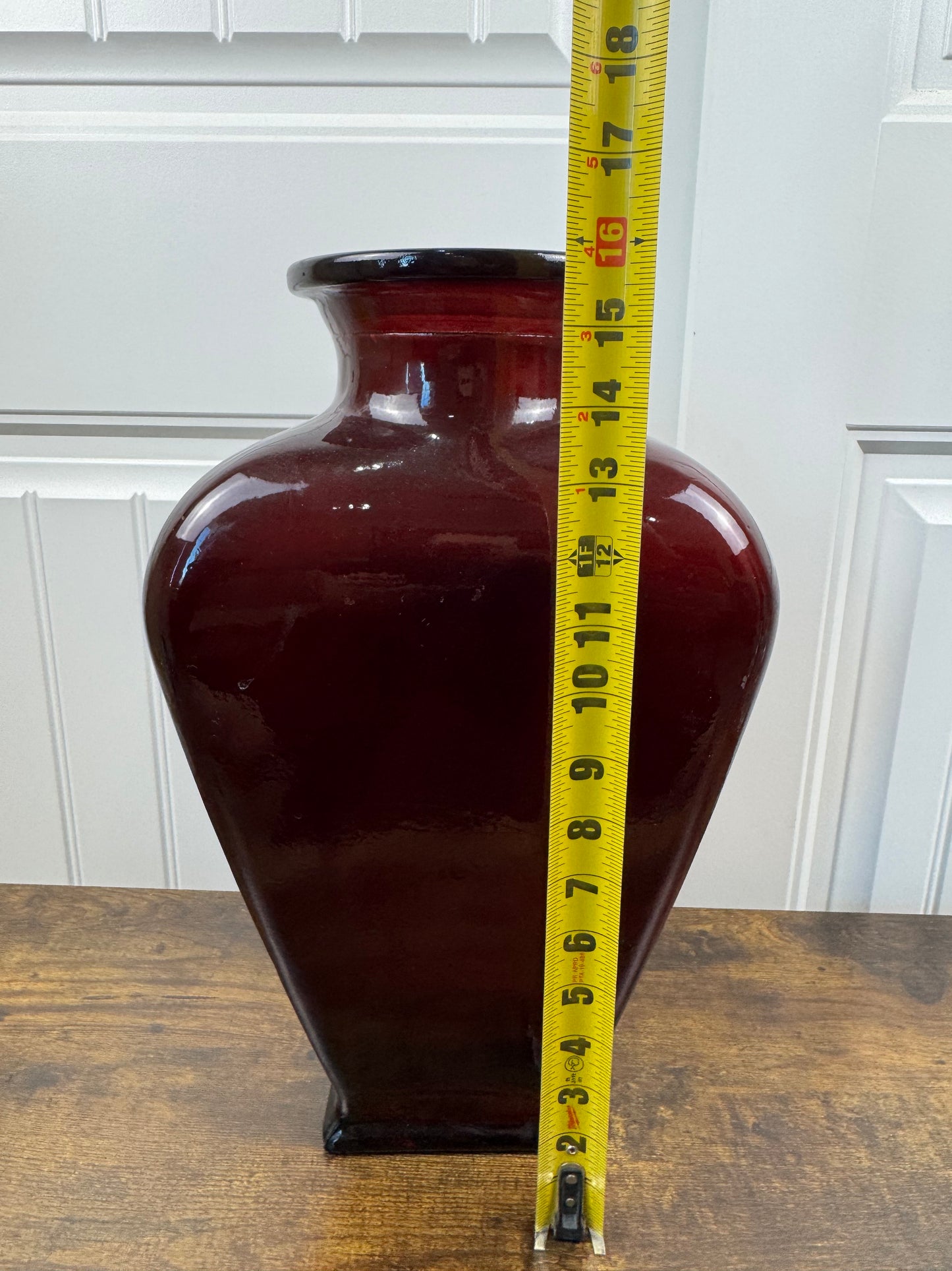 Vintage Burgundy Red Glass Vase