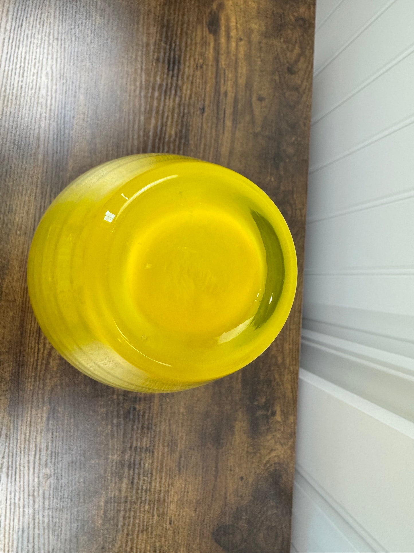Vintage Yellow Glass Vase