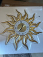 Modern Art Wall Clock Golden Sun Burst