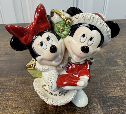 2007 Micky and Minnie "1st Christmas Together" Christmas Ornament - Lenox Fine China