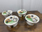 Vintage Capri by Royal Sealy Mini Casserole Dish Set (8-Piece, 1960s Japan) — Hand-Painted Wine & Cheese Motif