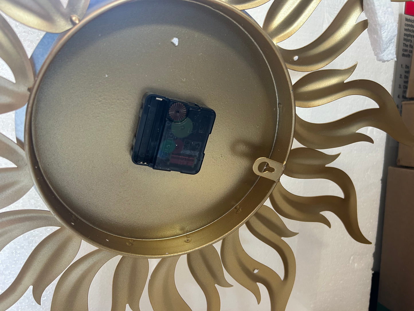 Modern Art Wall Clock Golden Sun Burst