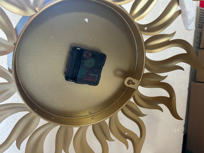 Modern Art Wall Clock Golden Sun Burst