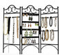 ARAD TRELLIS SHAPED METAL 3-PANEL FOLDING SCREEN. JEWELRY ORGANIZER