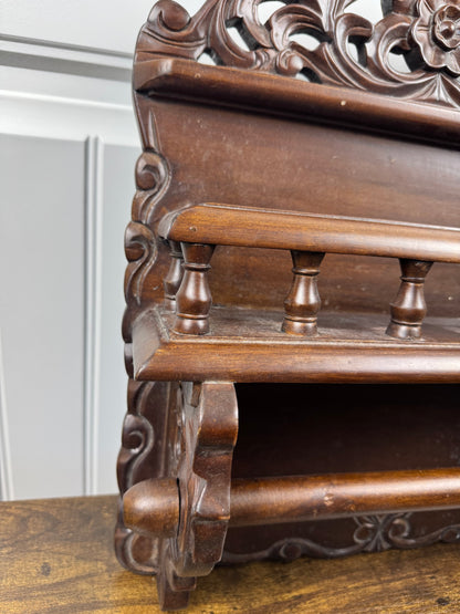 Antique Chippendale Style Wood Spice Rack