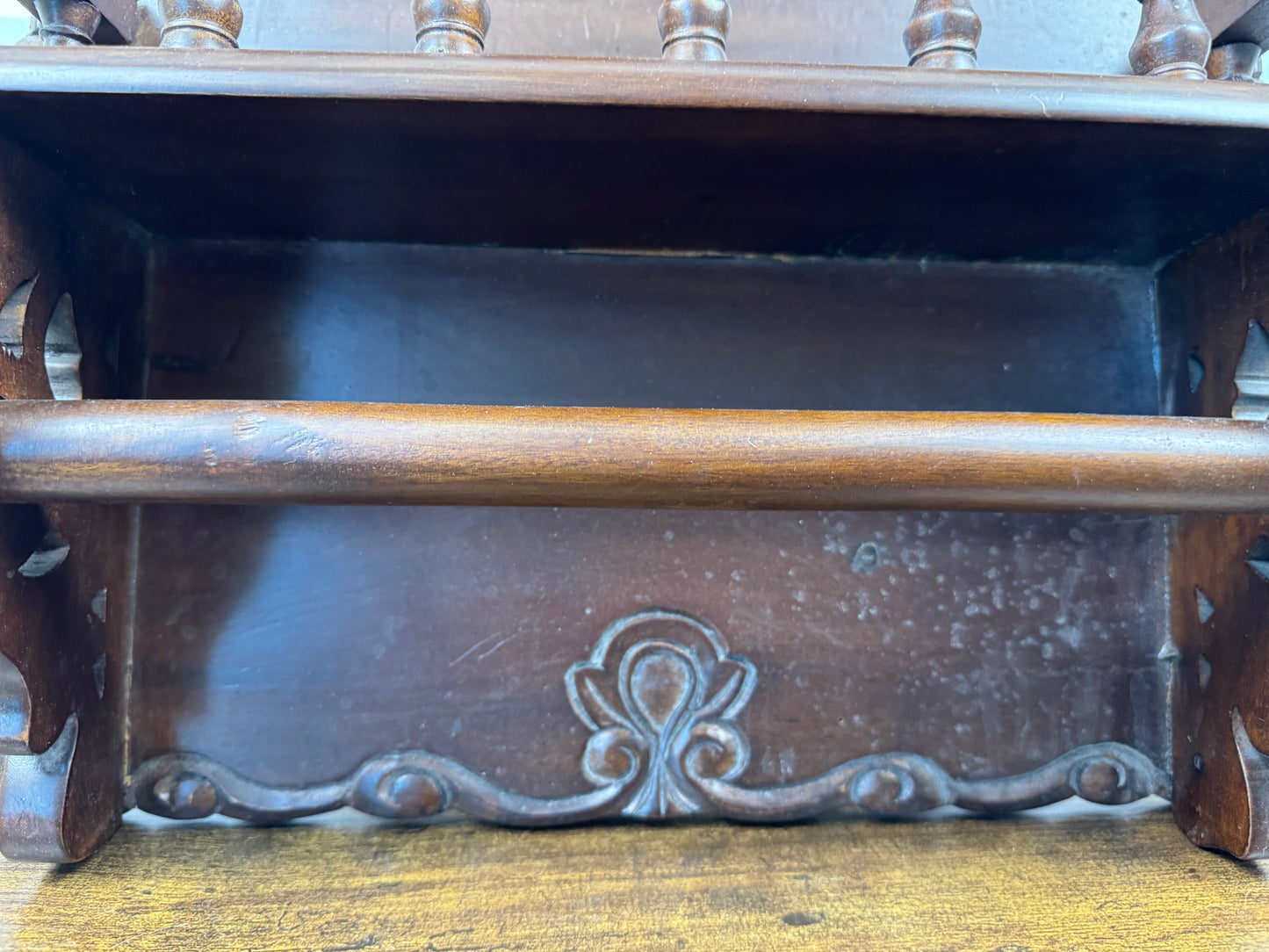 Antique Chippendale Style Wood Spice Rack