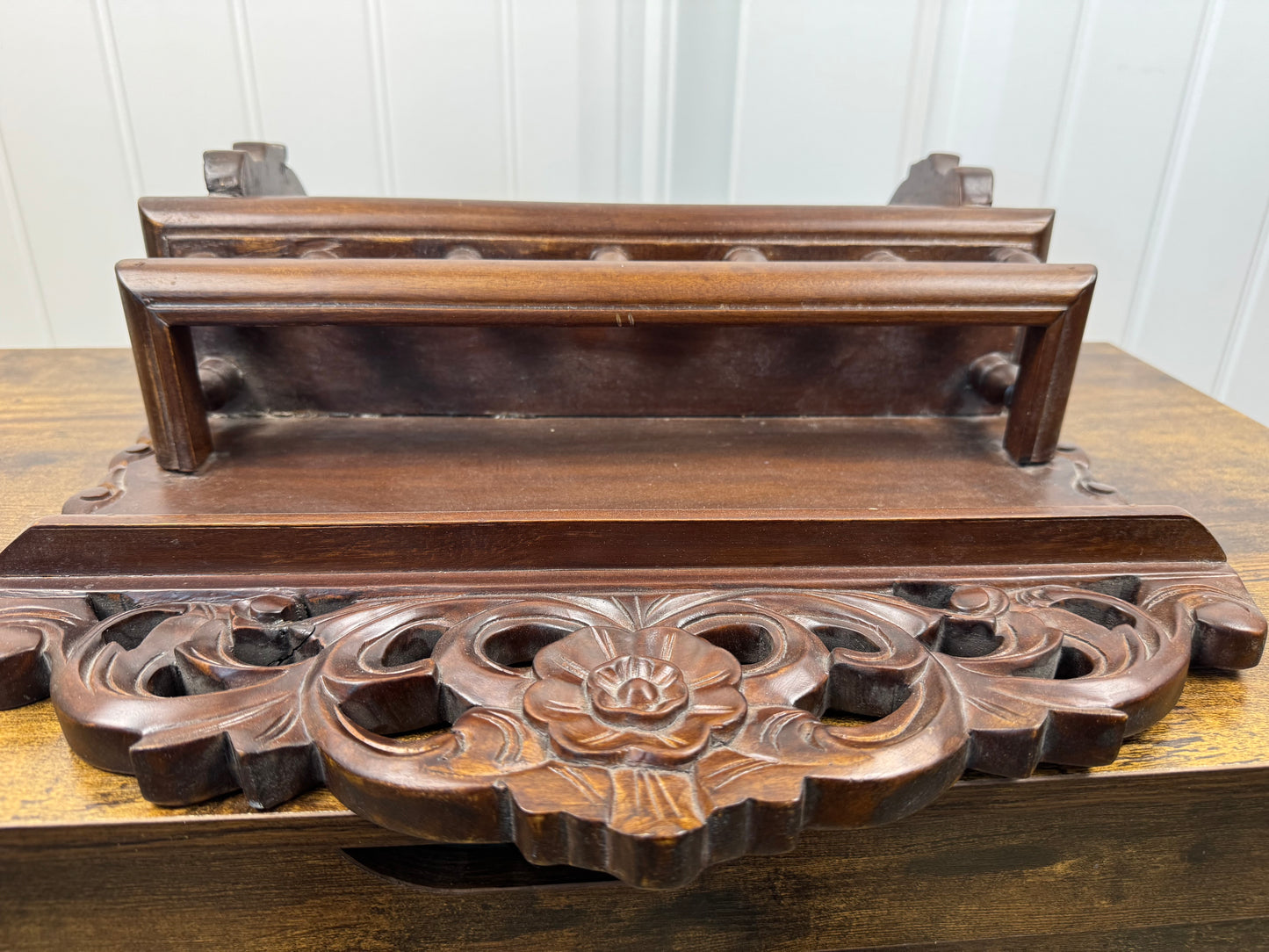 Antique Chippendale Style Wood Spice Rack