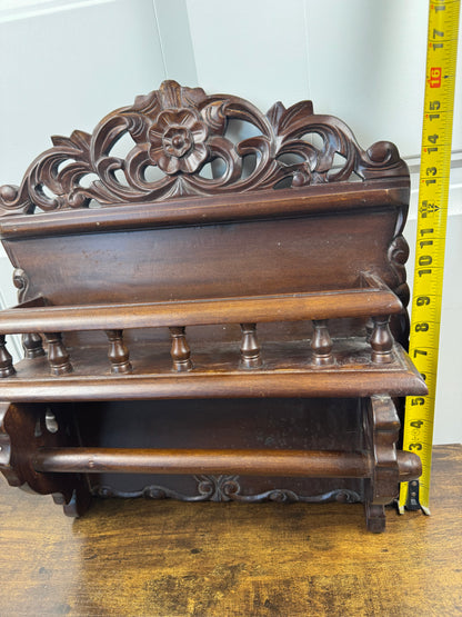 Antique Chippendale Style Wood Spice Rack