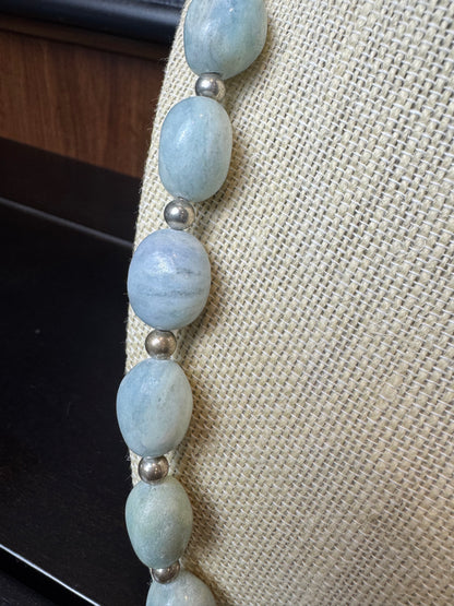 Aquamarine Nugget Beads w/Mini Silver Spacers