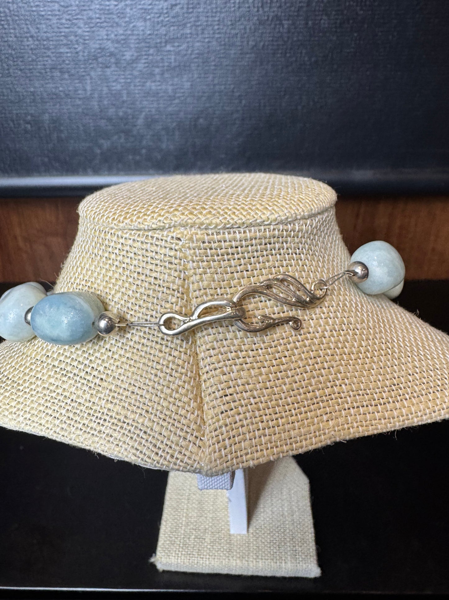 Aquamarine Nugget Beads w/Mini Silver Spacers