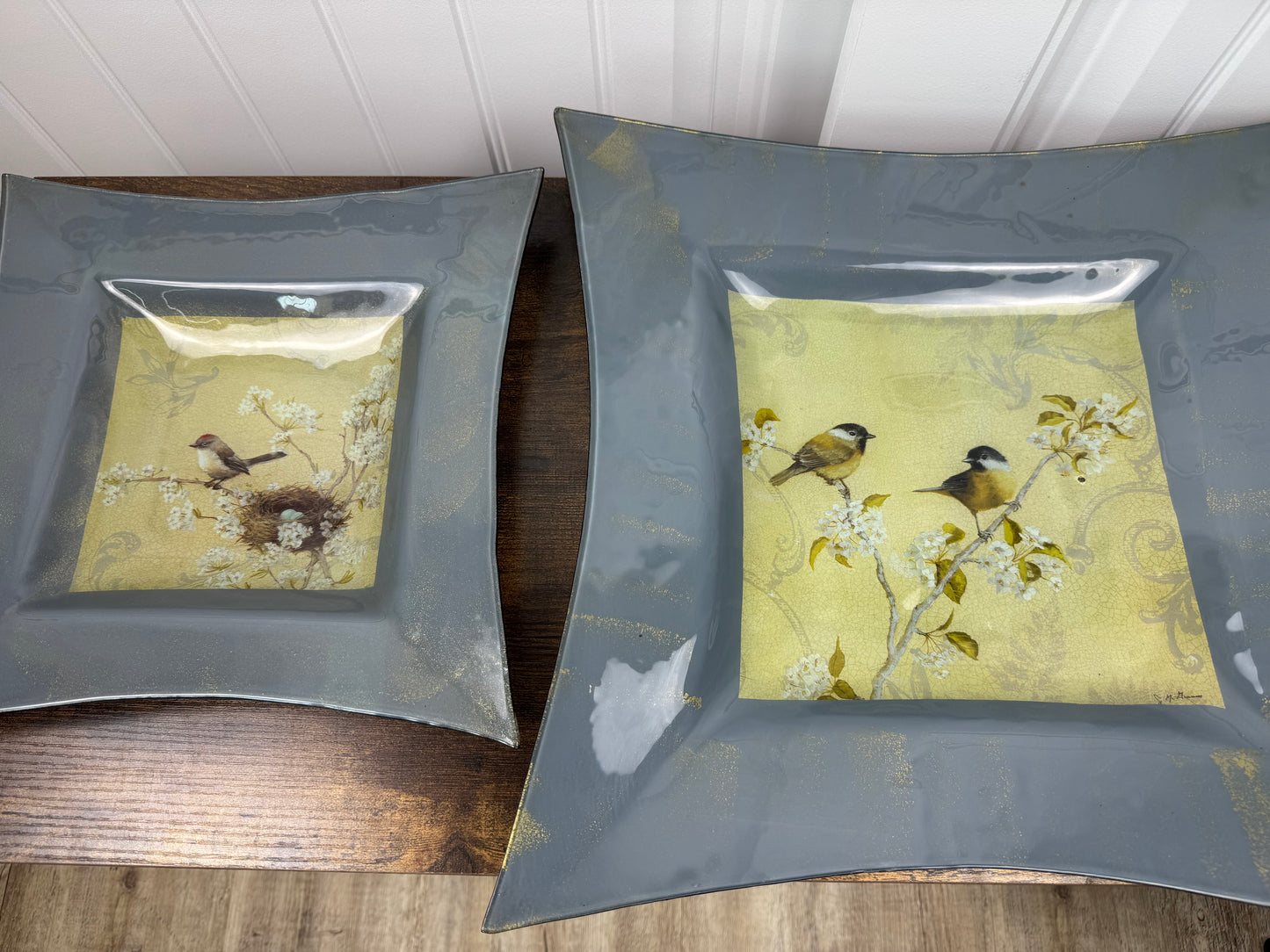 Bird In Motion Plates by Jill Schultz McGannon