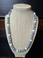 Blue and White Lace Agate Beaded Necklace