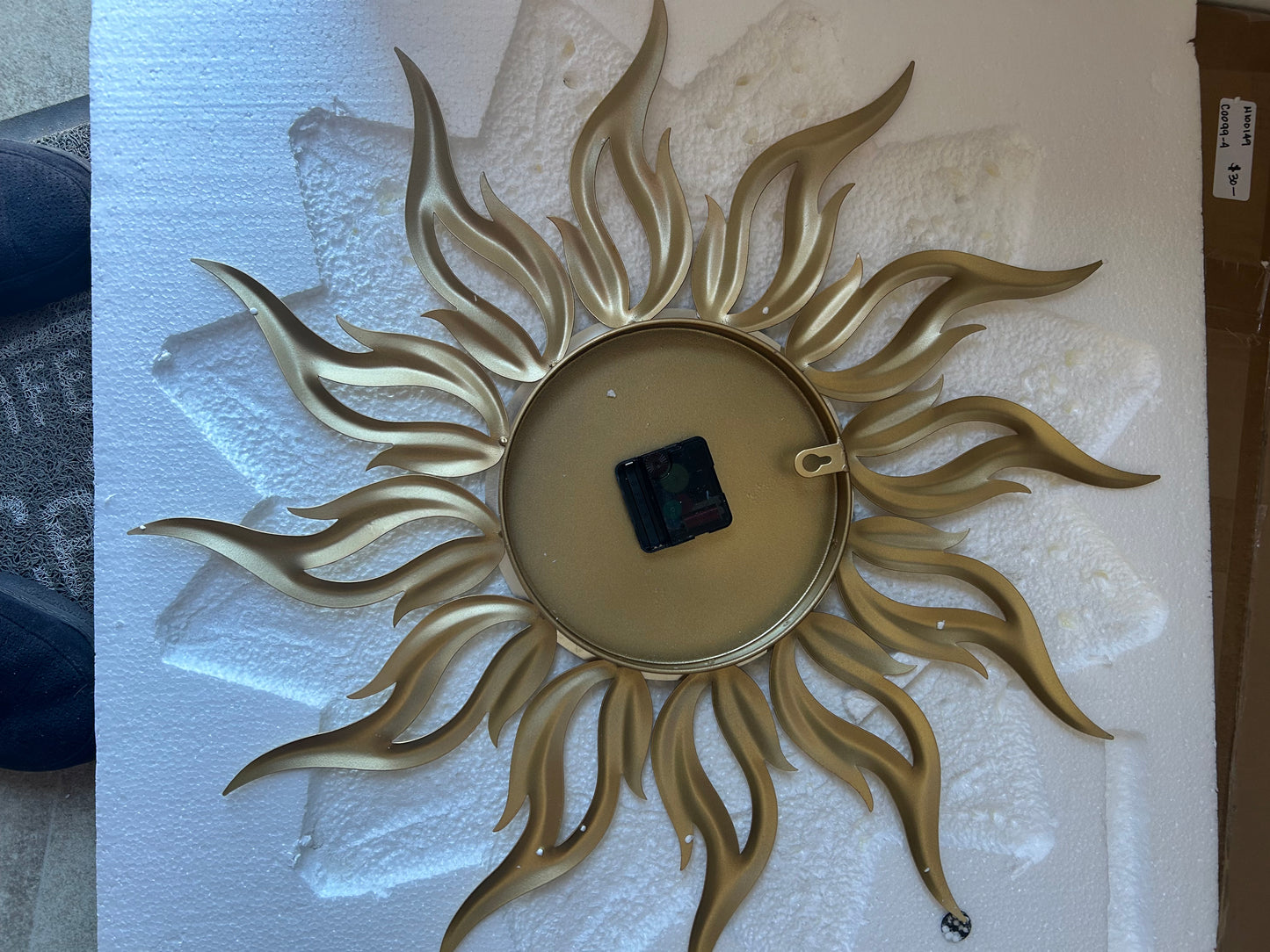 Modern Art Wall Clock Golden Sun Burst