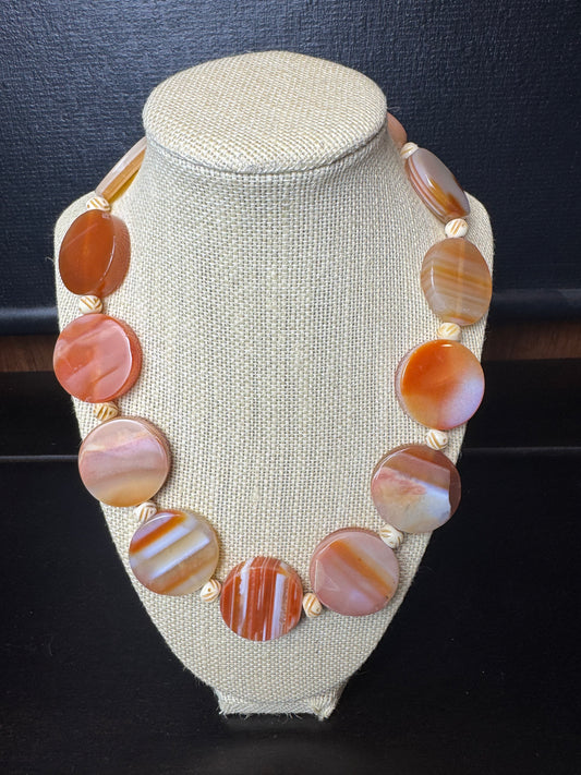 Vintage Handmade Carnelian Beaded Necklace