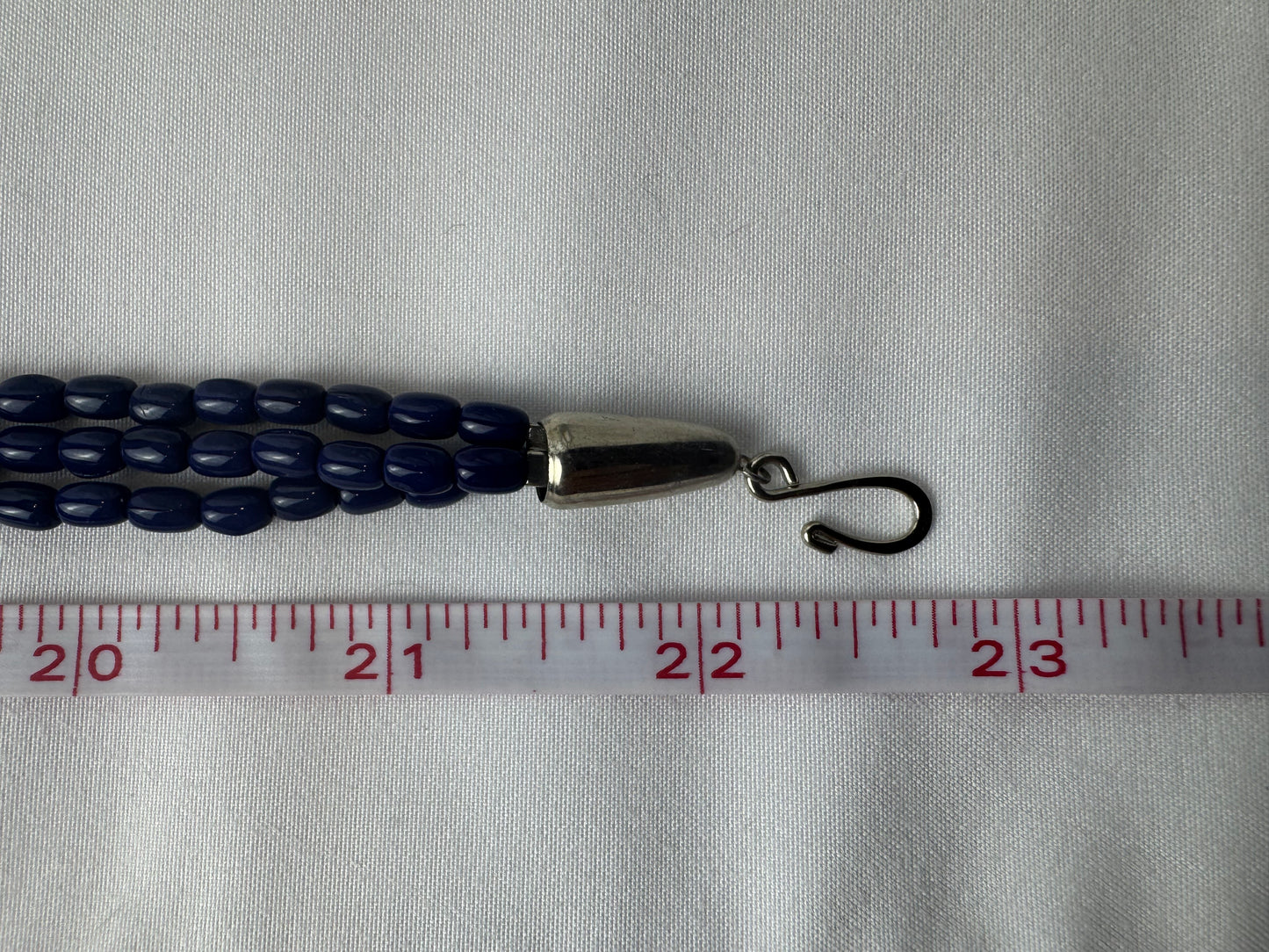 Handmade Vintage Cobalt Blue Double Strand Beaded Necklace