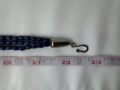 Handmade Vintage Cobalt Blue Double Strand Beaded Necklace