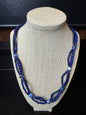 Handmade Vintage Cobalt Blue Double Strand Beaded Necklace
