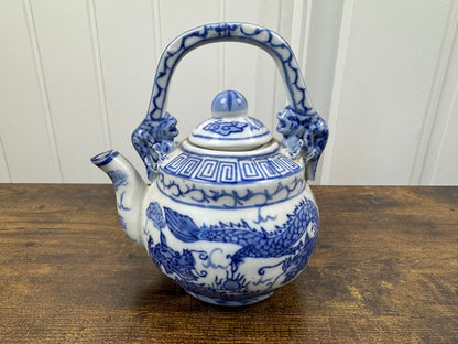 Cobalt and White Tea Pot with Lid