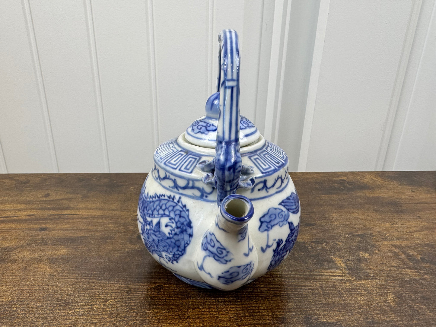 Cobalt and White Tea Pot with Lid