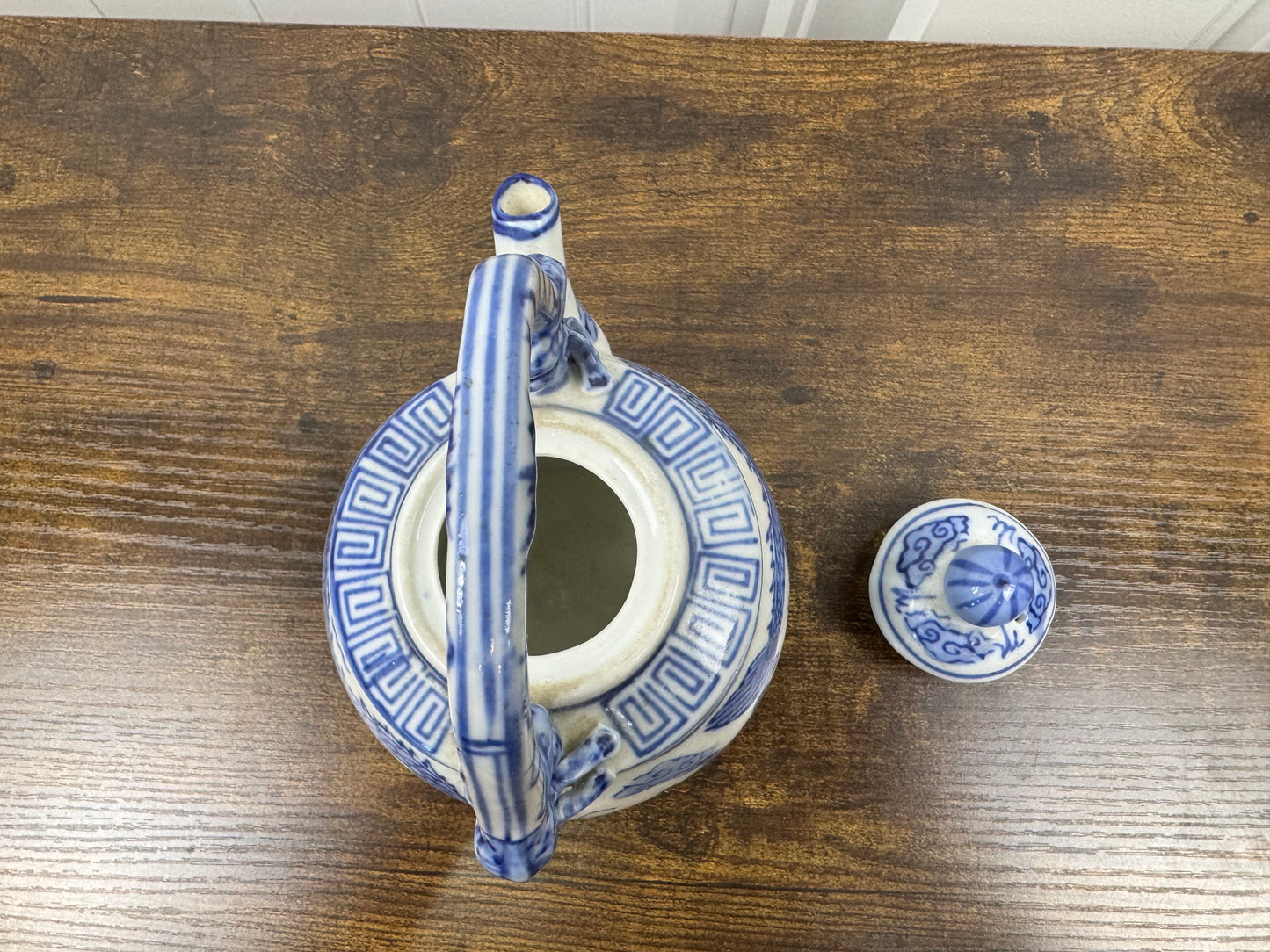 Cobalt and White Tea Pot with Lid