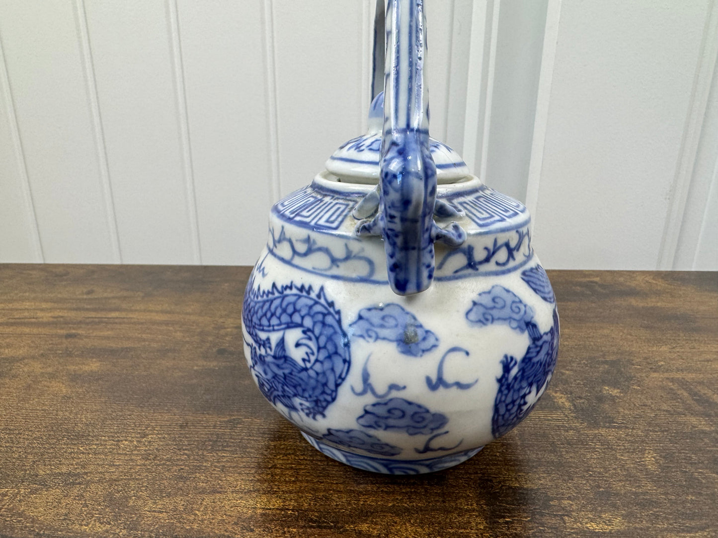 Cobalt and White Tea Pot with Lid