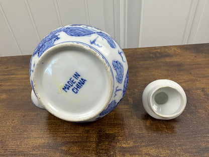 Cobalt and White Tea Pot with Lid