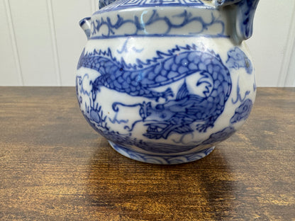 Cobalt and White Tea Pot with Lid