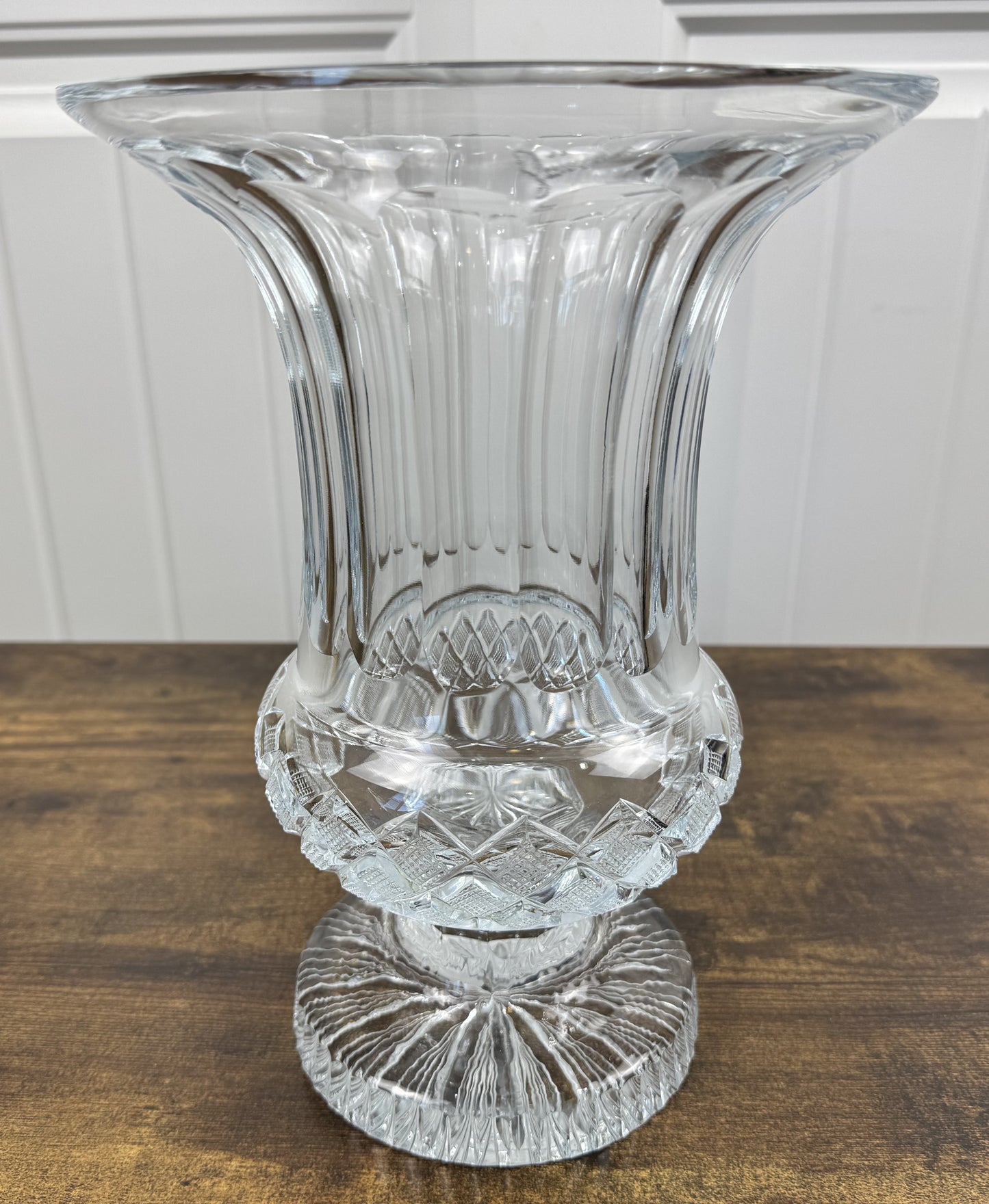 Waterford Cut Crystal Footed Trumpet/Flared Vase