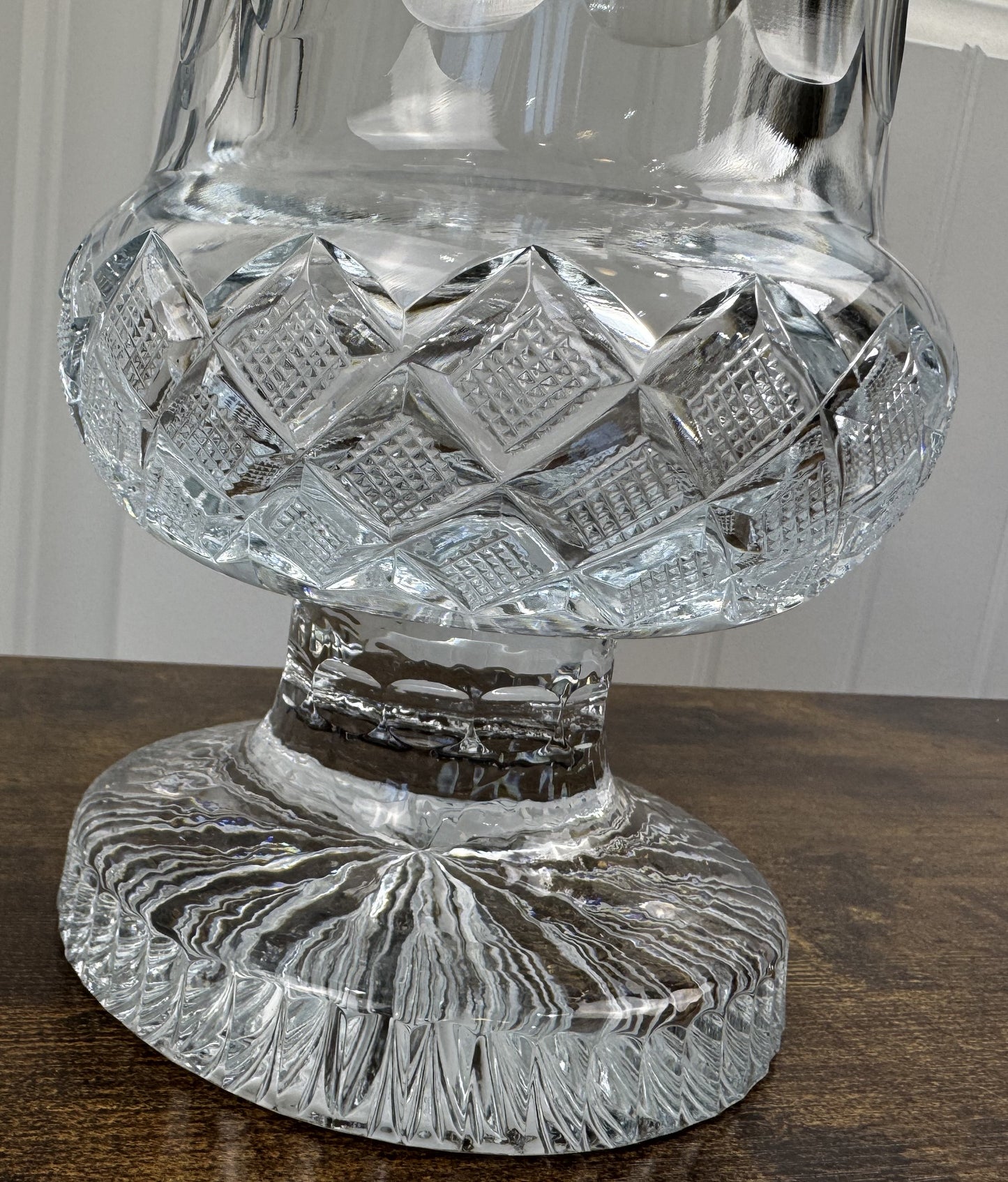 Waterford Cut Crystal Footed Trumpet/Flared Vase