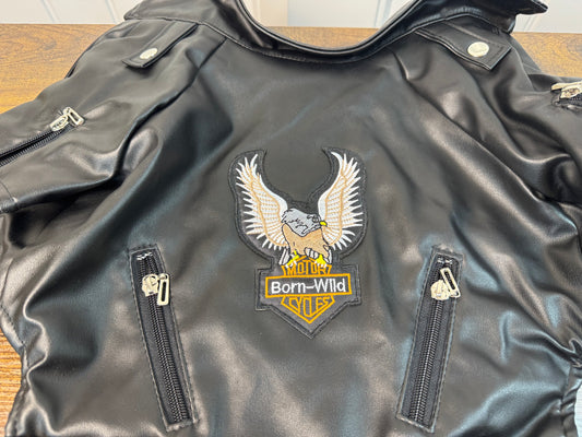 Dog Faux Leather Biker Jacket