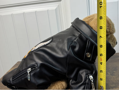 Dog Faux Leather Biker Jacket
