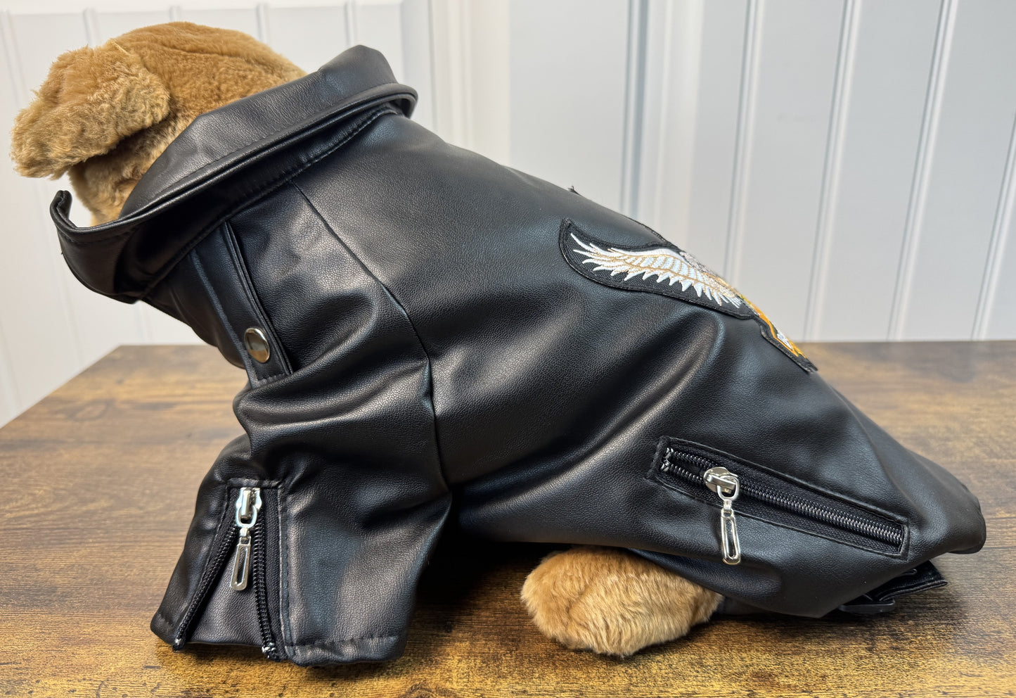Dog Faux Leather Biker Jacket
