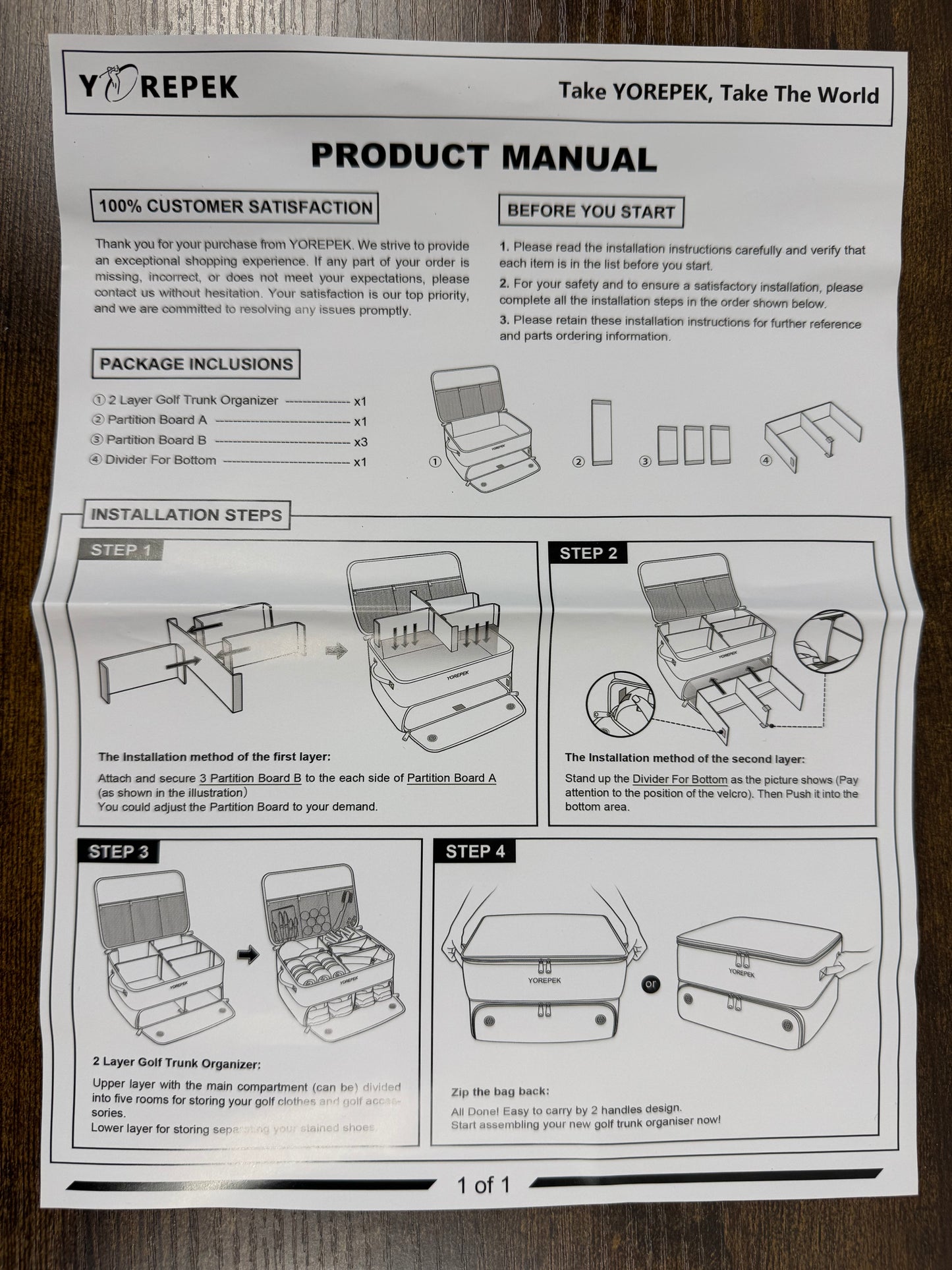 YOREPEK 2 Layer Travel Golf Organizer