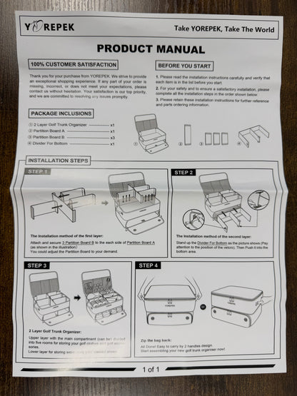 YOREPEK 2 Layer Travel Golf Organizer