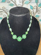 Handmade Vintage Green Frosted Glass Bead Necklace