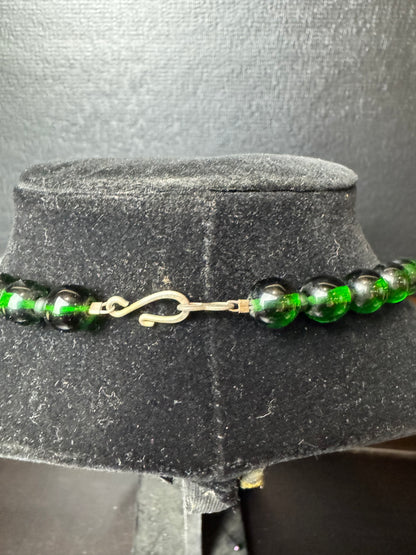 Green and Grape Vine Bead Necklace
