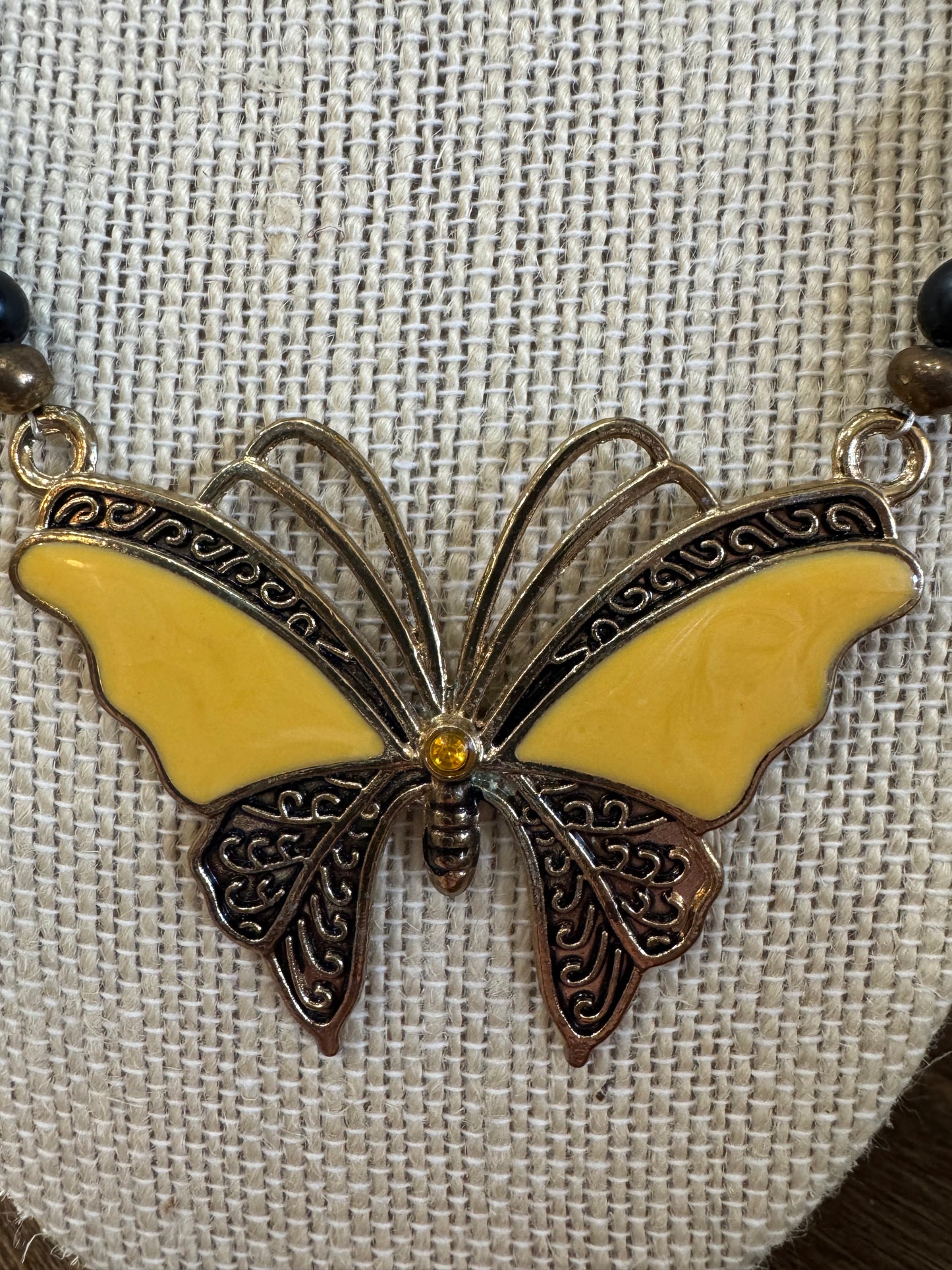 Handmade Necklace with Butterfly Pendant