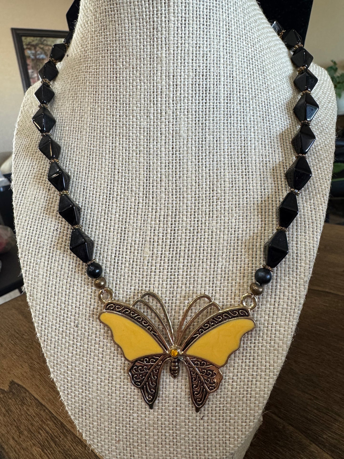 Handmade Necklace with Butterfly Pendant