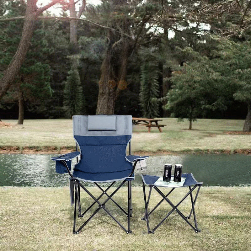 FairWind Oversized Padded Recliner Camping Chair with Footrest