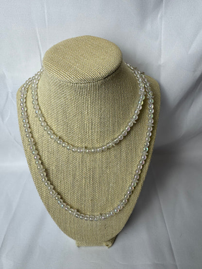 Handmade Vintage Iridescent Aurora Borealis Acrylic Bead Necklace Set