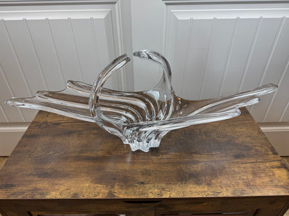 Large Vintage French Style Crystal Basket