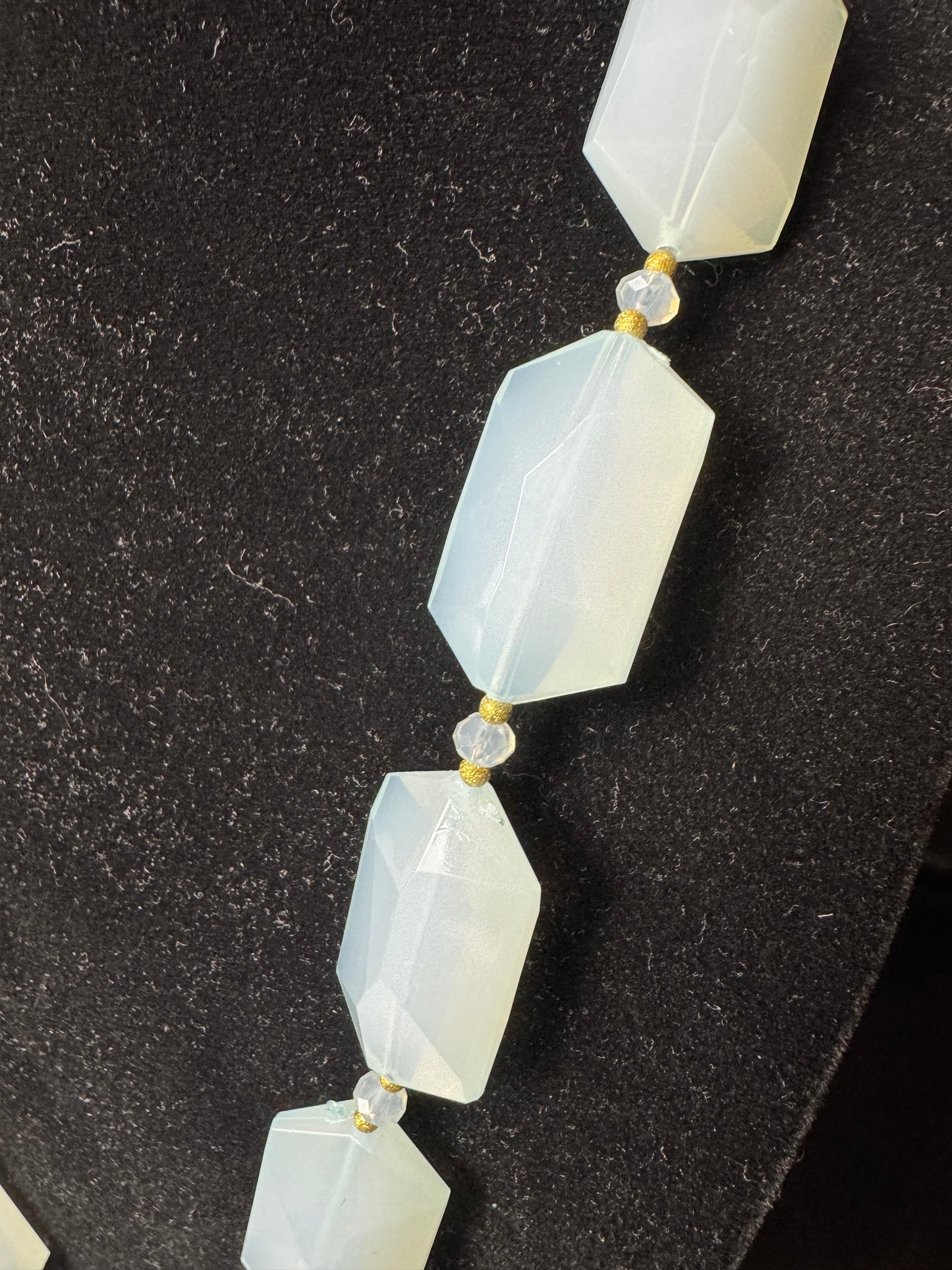 Light Blue Chalcedony Beaded Necklace
