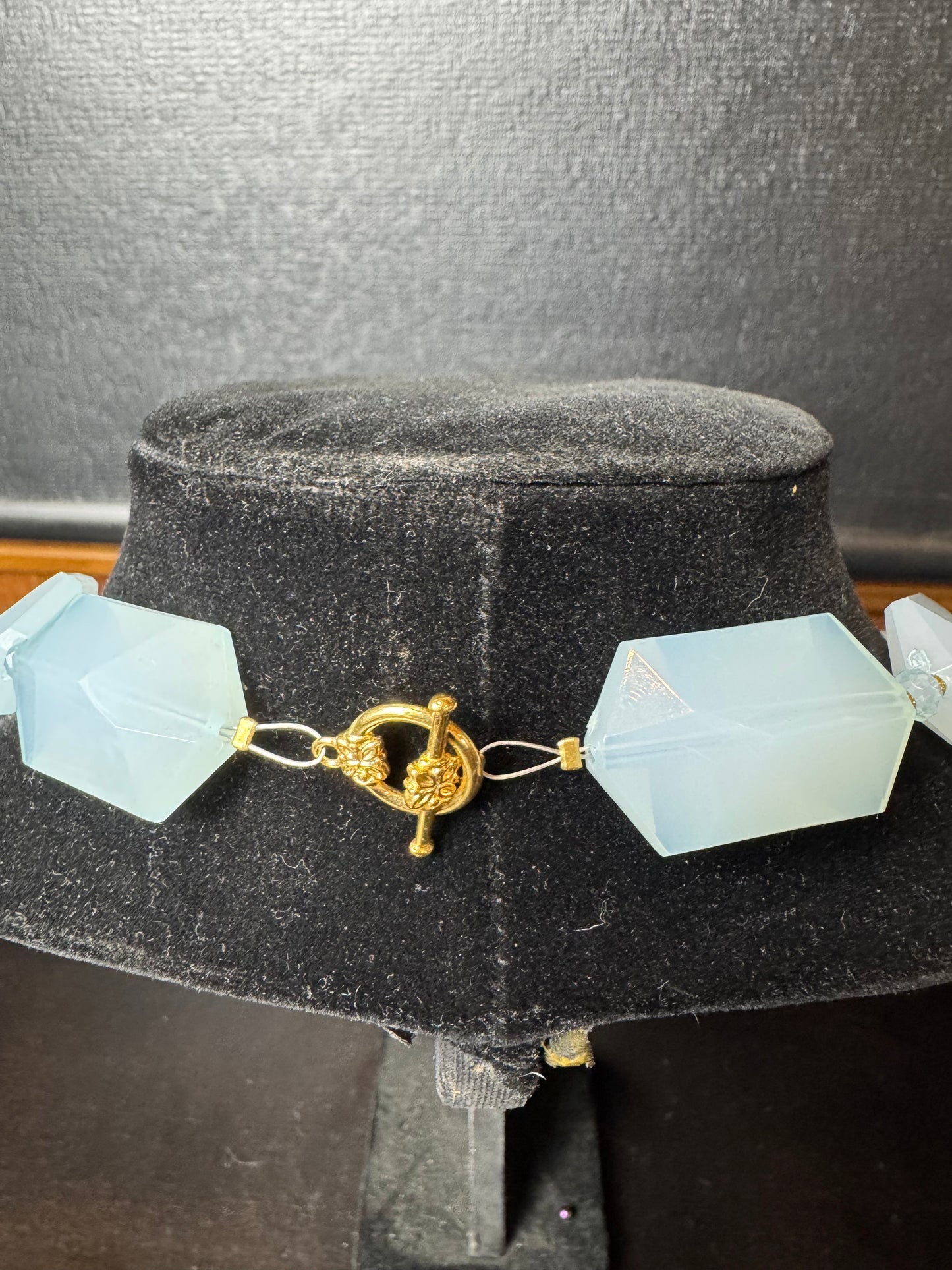 Light Blue Chalcedony Beaded Necklace