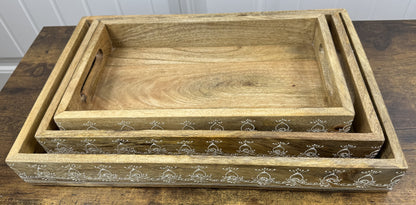Mango Wood Serving Trays set of 3