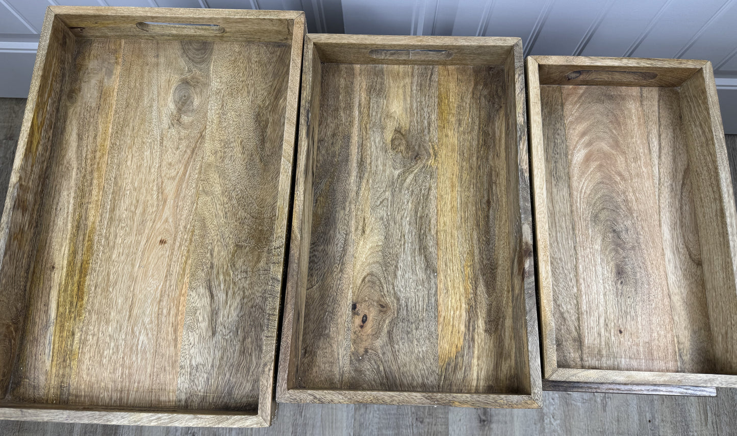 Mango Wood Serving Trays set of 3