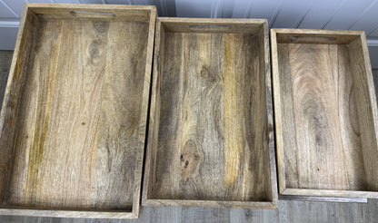 Mango Wood Serving Trays set of 3