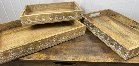 Mango Wood Serving Trays set of 3