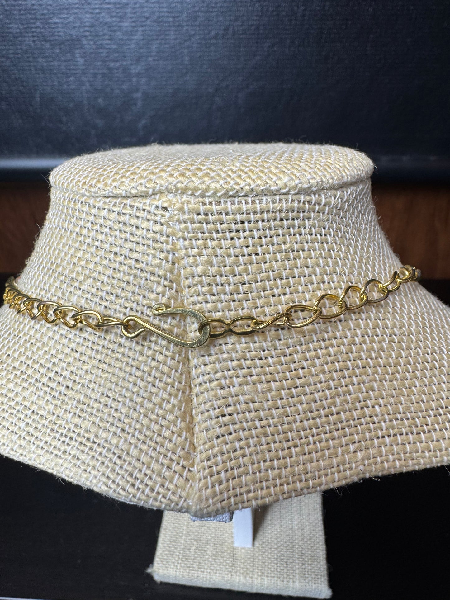 Mini Glass Beads Gold Facetted Necklace